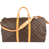 Louis Vuitton Monogram Canvas Keepall 50 Bandoulière Travel Bag