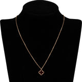 Van Cleef & Arpels Au750 Red Gold Carnelian Mini Alhambra Pendant Necklace
