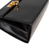 Salvatore Ferragamo Black Leather Calfskin Gancini Top Handle Handbag