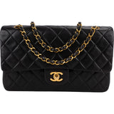 Chanel Quilted Lambskin 24K Gold Medium Double Flap Shoulder Bag