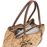 Gucci Monogram GG Metallic Leather Princy Tote Shoulder Bag