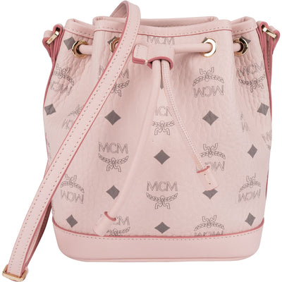 MCM Pink Monogram Visetos Mini Drawstring Crossbody Bag?