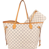 Louis Vuitton Monogram Damier Azur Canvas Neverfull MM Shoulder Bag