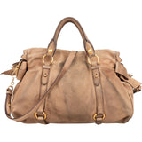 Miu Miu Brown Suede Bow Satchel Handbag