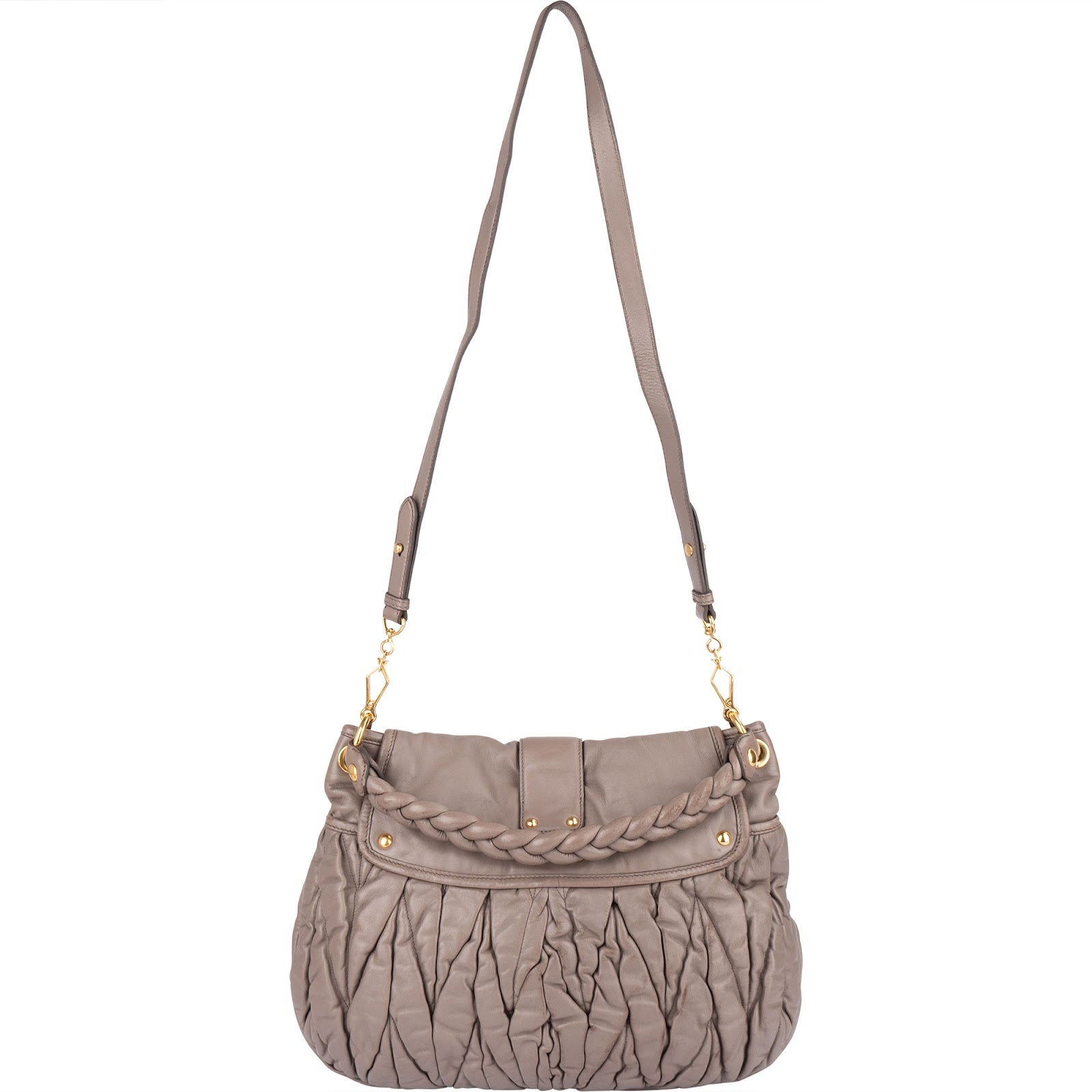 [🔄️B24 / F12] Miu Miu Matelassé Nappa Leather Coffer Crossbody Bag - vintageandkickz