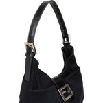 Fendi Black Jersey Mama Baguette Shoulder Bag - vintageandkickz