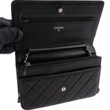 Chanel Quilted Lambskin Palladium Wallet On Chain Crossbody Bag
