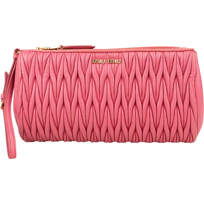 Miu Miu Matelassé Nappa Leather Clutch Bag