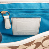 [🔄️B14 / F36] Coach Monogram Signature Canvas Hampton Studded Demi Flap Crossbody Bag - vintageandkickz