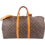 Louis Vuitton Monogram Canvas Keepall 50 Bandoulière Travel Bag