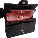 Chanel Quilted Lambskin 24K Gold Small Double Flap Shoulder Bag