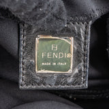 Fendi Black Cotton Baguette Buckel Shoulder Bag