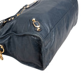 Balenciaga Navy Arena Leather Classic City Handbag