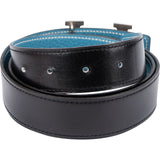 Hermès Bicolor Togo Leather Reversible Palladium H Belt (95)