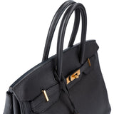 Hermès Noir Veau Togo Leather Gold Birkin 35 Handbag