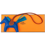 Hermès Blue Electric Tricolor Leather Rodeo PM Pendant