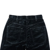Celine Black Velvet Triomphe Chain Velvet Straight Cut Trousers Pants (28)