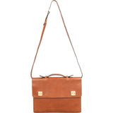 Celine Grained Leather Double Ring Clasp Briefcase Crossbody Handbag