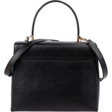 Salvatore Ferragamo Black Leather Margot Top Handle Handbag