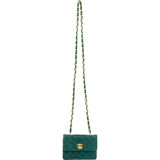 Chanel Stitching Suede 24K Gold Mini Single Flap Crossbody Bag - vintageandkickz
