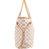 Louis Vuitton Monogram Damier Azur Canvas Neverfull MM Shoulder Bag