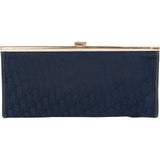 Christian Dior Oblique Trotter Monogram Canvas Kiss Lock Clutch
