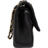 Chanel Quilted Lambskin Chevron Medium 24K Gold Double Flap Shoulder Bag