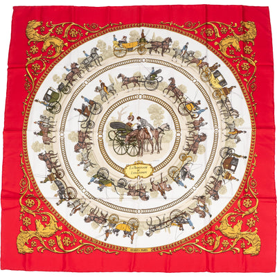 Hermès La Promenade de Longchamps Silk Carre 90 Scarf Tuch