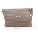 Balenciaga Taupe Arena Leather City Clutch