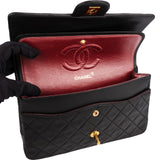 Chanel Quilted Lambskin Medium 24K Gold Double Flap Shoulder Bag