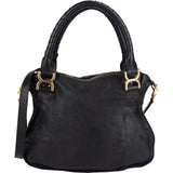 Chloé Black Leather Marcie Satchel Shoulder Bag