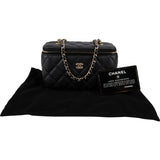 Chanel Quilted Caviar Leather Vanity Case Crossbody Bag