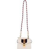 Gucci White Leather Sylvie Mini Top Handle Crossbody Handbag