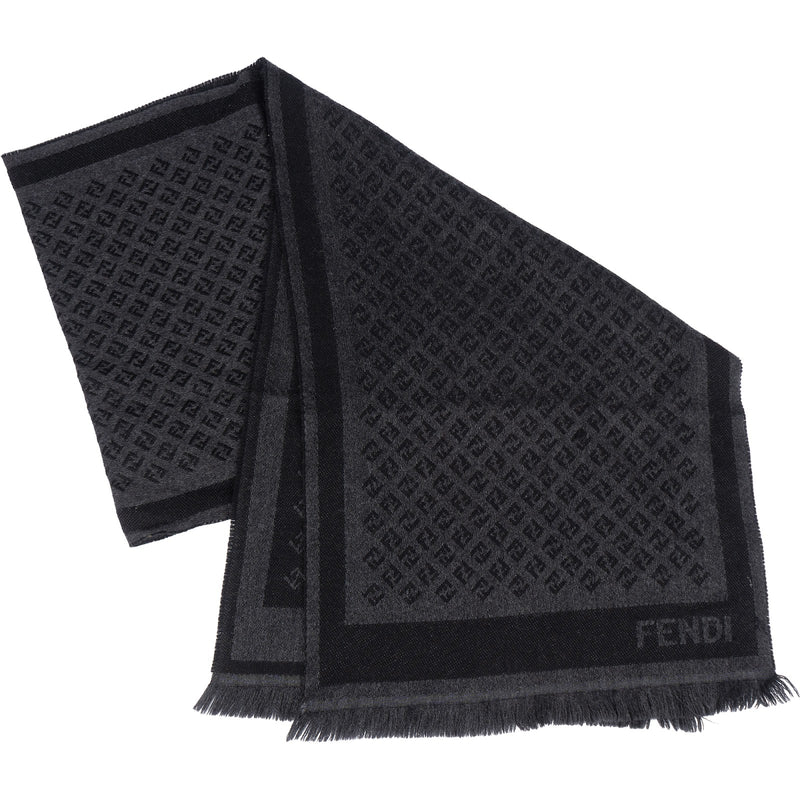Fendi Wool FF Monogram Schal Scarf - vintageandkickz