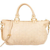 Miu Miu Quilted Leather Bowler Handbag