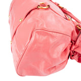 Miu Miu Pink Vitello Lux Leather Bow Handbag