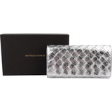 Bottega Veneta Metallic Intrecciato Leather Continental Wallet