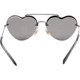 Miu Miu Silver Tone Heart-Shaped Sunglasses SMU62U