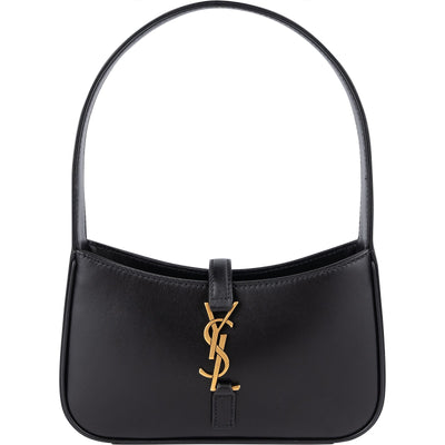 Saint Laurent Black Leather 5 à 7 Mini Hobo Handbag - vintageandkickz