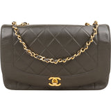 Chanel Quilted Lambskin 24K Gold Diana Single Flap Crossbody Bag