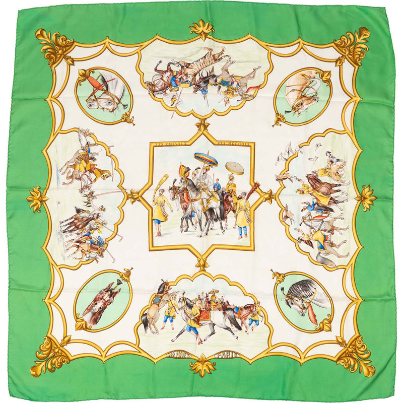 Hermès Les Chevaux des Moghols Silk Carre 90 Scarf Tuch