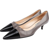 Prada Multicolor Patent Leather Cap-Toe Kitten Heel Pumps (37)