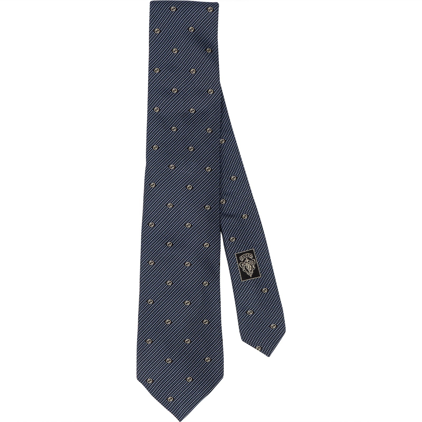 [🔄️B12 / F08] Gucci Monogram GG Pattern Silk Tie - vintageandkickz
