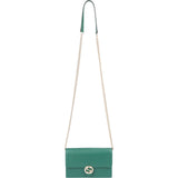 Gucci Pebbled Leather Interlocking GG Wallet On Chain Crossbody Bag