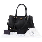 Prada Black Saffiano Leather Galleria Handbag