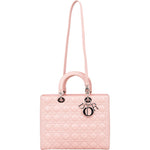 [🔄️B09 / F25] Christian Dior Pink Patent Leather Large Lady Dior Handbag - vintageandkickz