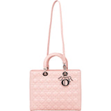 [🔄️B09 / F25] Christian Dior Pink Patent Leather Large Lady Dior Handbag - vintageandkickz