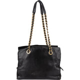 Prada Leather and Nylon Chain Tote Shoulder Bag
