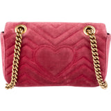 Gucci Matelassé Velvet GG Marmont Small Crossbody Bag