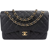Chanel Quilted Caviar Leather Jumbo Double Flap Crossbody Bag